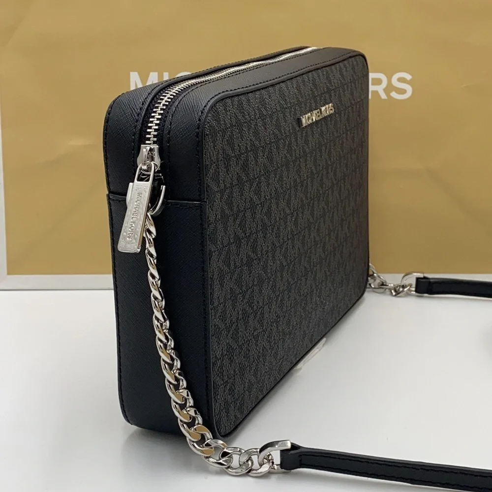 MICHAEL KORS LARGE EAST WEST CROSSBODY BLACK SIGNR